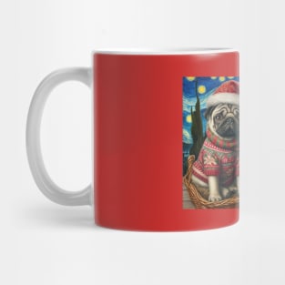 Christmas Pug - Van Gogh Style Mug